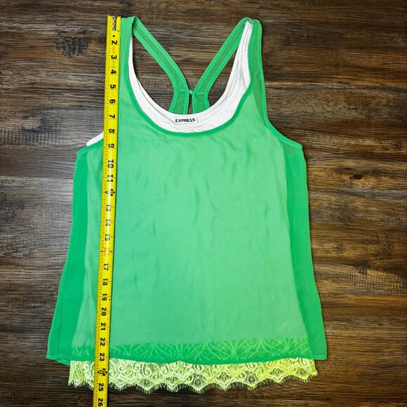 Express size XS Y2K double tank sheer with lace - Picture 4 of 8